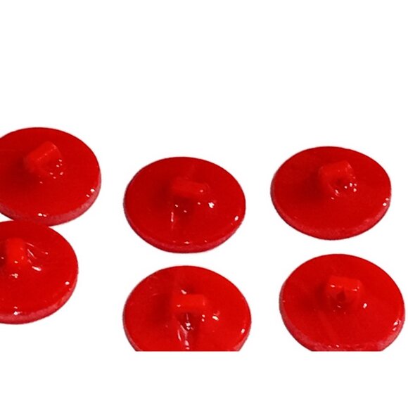1930s Deep Red Vintage Czechoslovakian Glass Buttons, Crafting Supplies - Picture 4 of 5